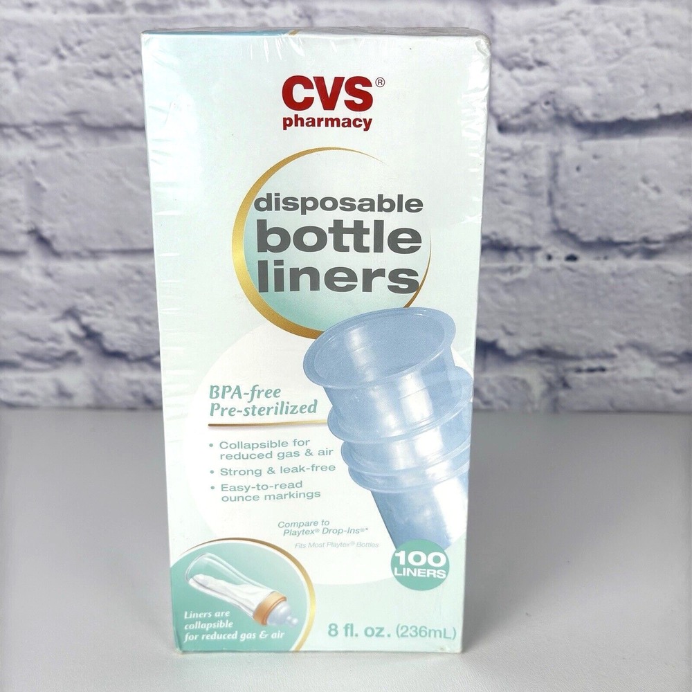CVS Disposable Bottle Liners 100 Count 8 oz BPA Free 2011 New Old Stock Sealed
